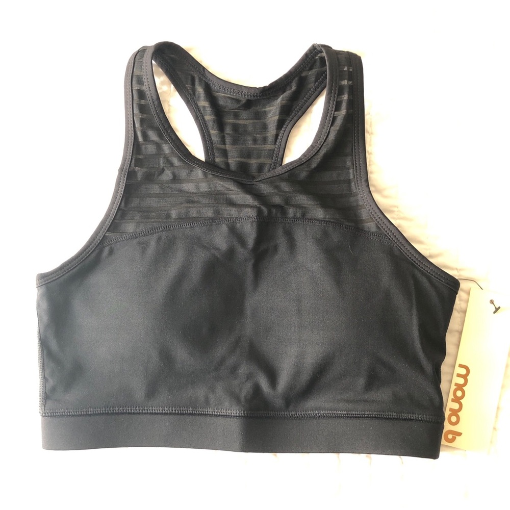 Sheer Panel Racerback Sports Bra - Picture 4 of 6
